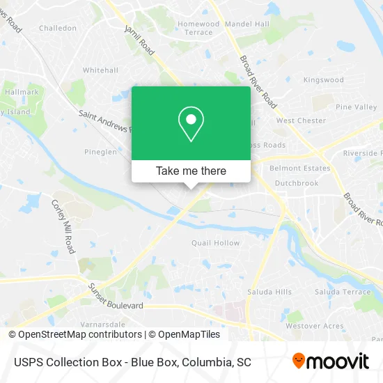 Mapa de USPS Collection Box - Blue Box