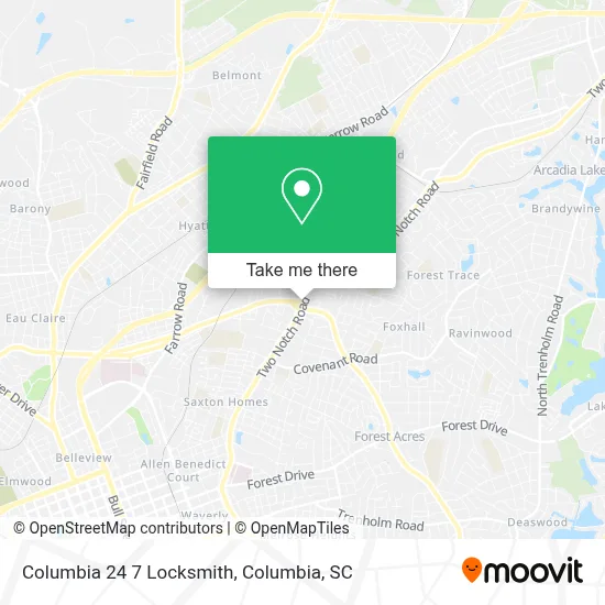 Columbia 24 7 Locksmith map