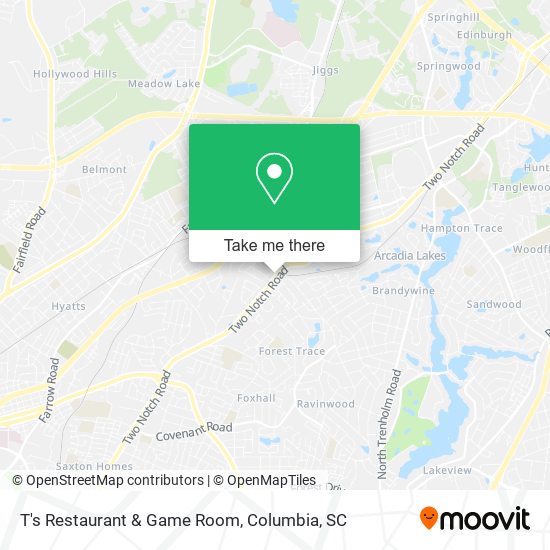 Mapa de T's Restaurant & Game Room