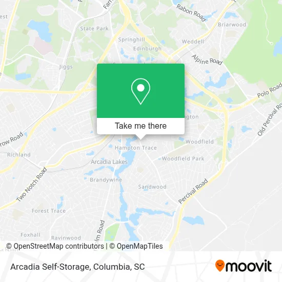 Arcadia Self-Storage map