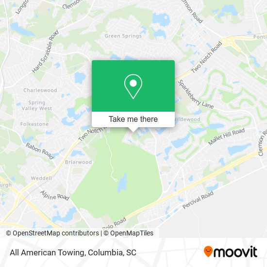 All American Towing map