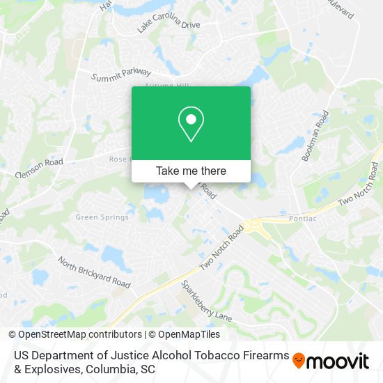 US Department of Justice Alcohol Tobacco Firearms & Explosives map
