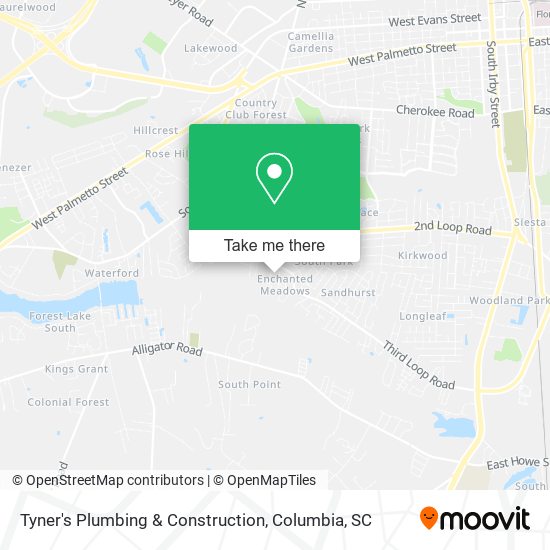 Mapa de Tyner's Plumbing & Construction