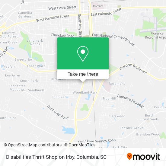 Disabilities Thrift Shop on Irby map