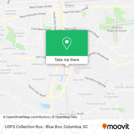USPS Collection Box - Blue Box map