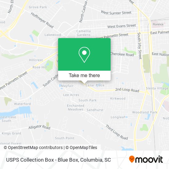 USPS Collection Box - Blue Box map