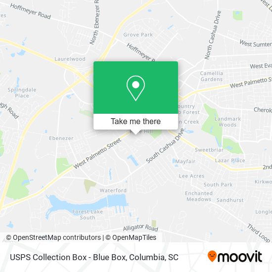 Mapa de USPS Collection Box - Blue Box