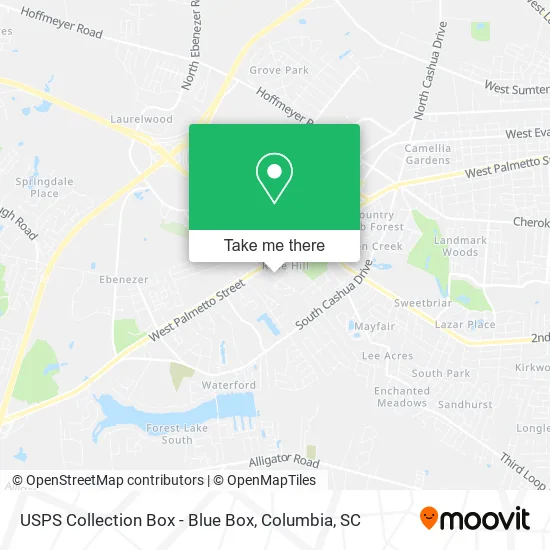 USPS Collection Box - Blue Box map