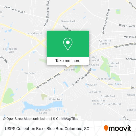 Mapa de USPS Collection Box - Blue Box