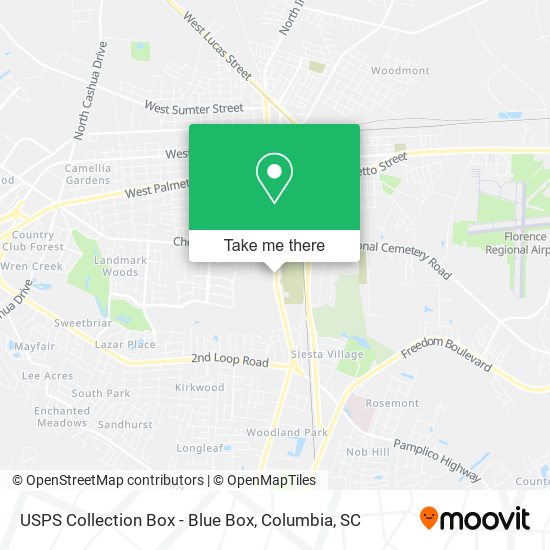 USPS Collection Box - Blue Box map