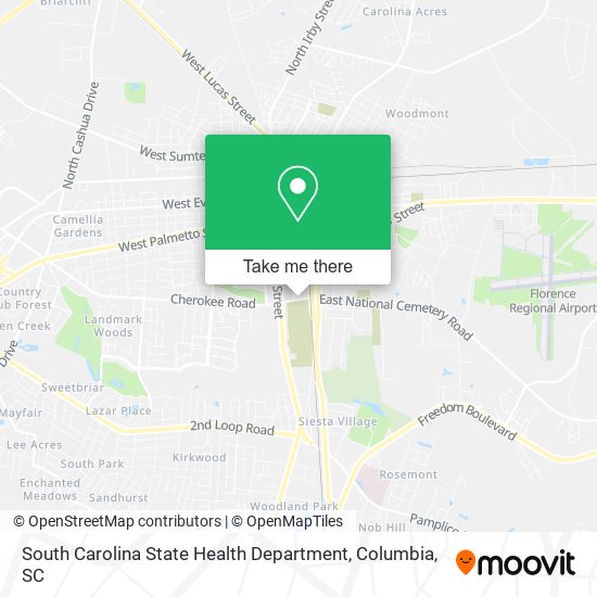 South Carolina State Health Department map