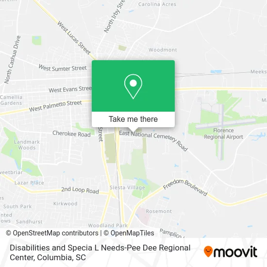 Disabilities and Specia L Needs-Pee Dee Regional Center map