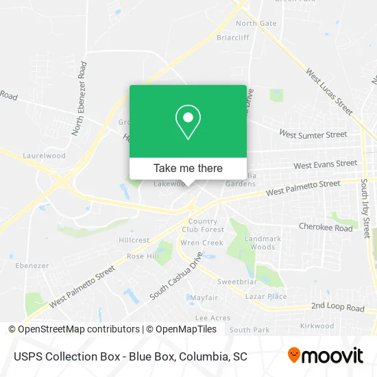 USPS Collection Box - Blue Box map