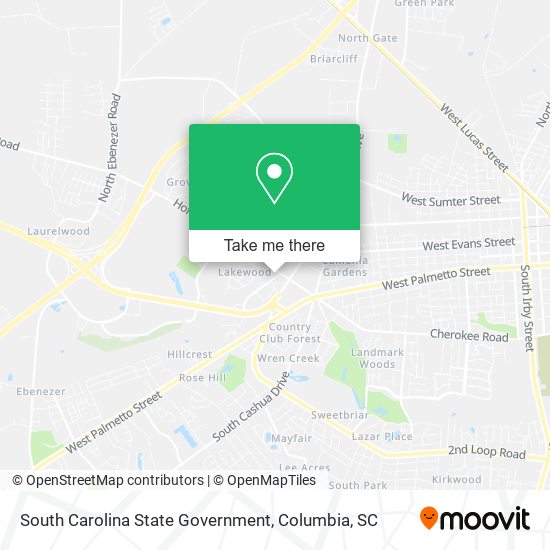 South Carolina State Government map