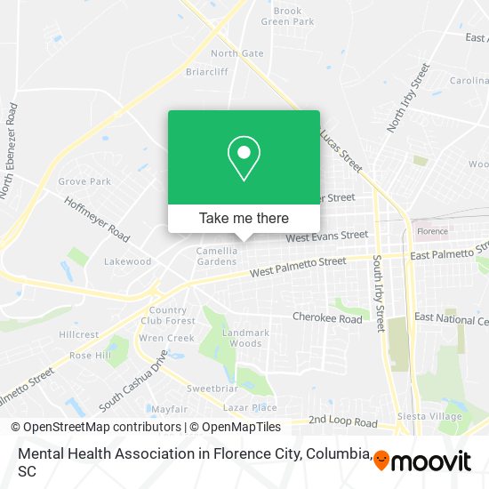 Mental Health Association in Florence City map