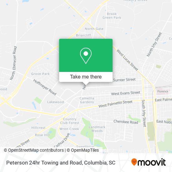Peterson 24hr Towing and Road map