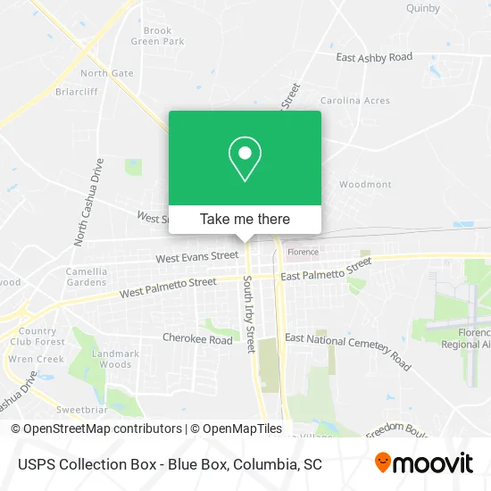 USPS Collection Box - Blue Box map