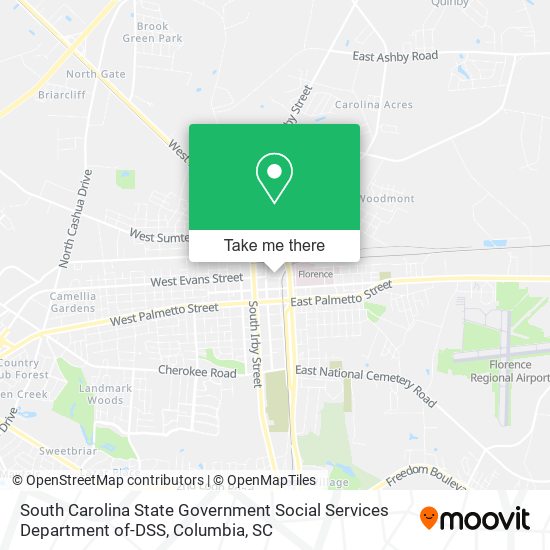 South Carolina State Government Social Services Department of-DSS map