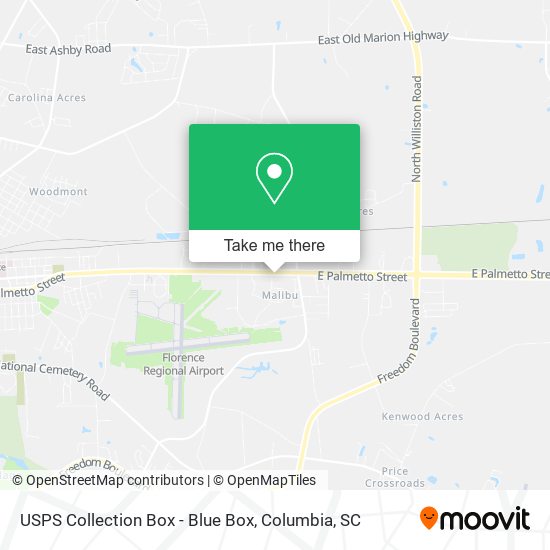 USPS Collection Box - Blue Box map