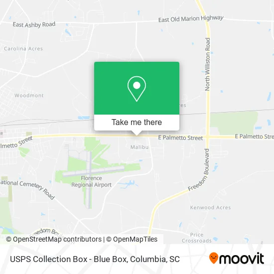 USPS Collection Box - Blue Box map