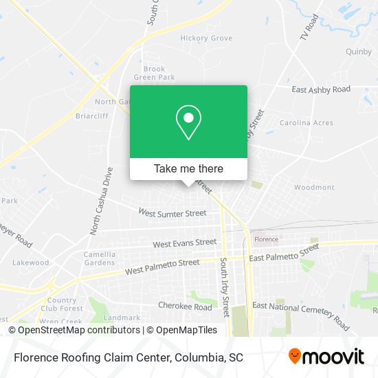 Florence Roofing Claim Center map