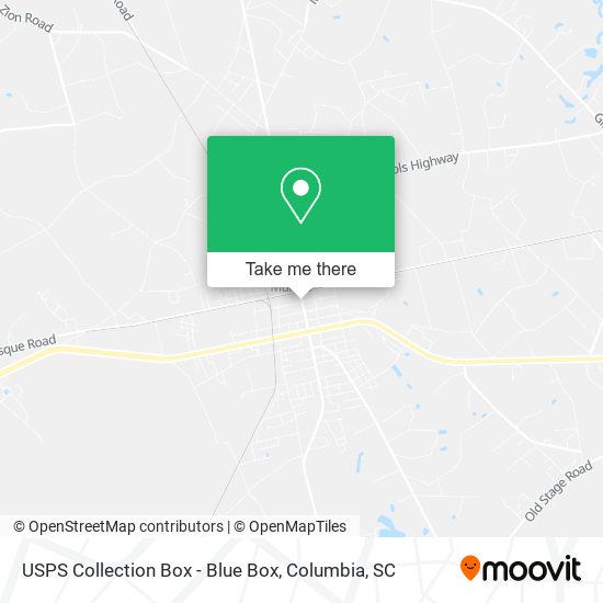 Mapa de USPS Collection Box - Blue Box