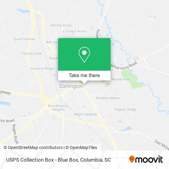 USPS Collection Box - Blue Box map