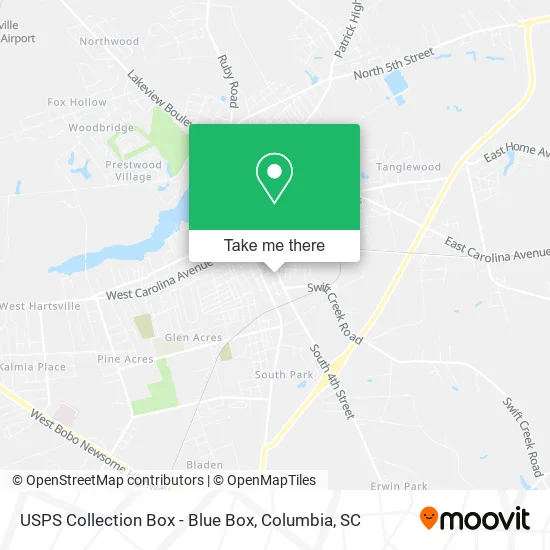 USPS Collection Box - Blue Box map