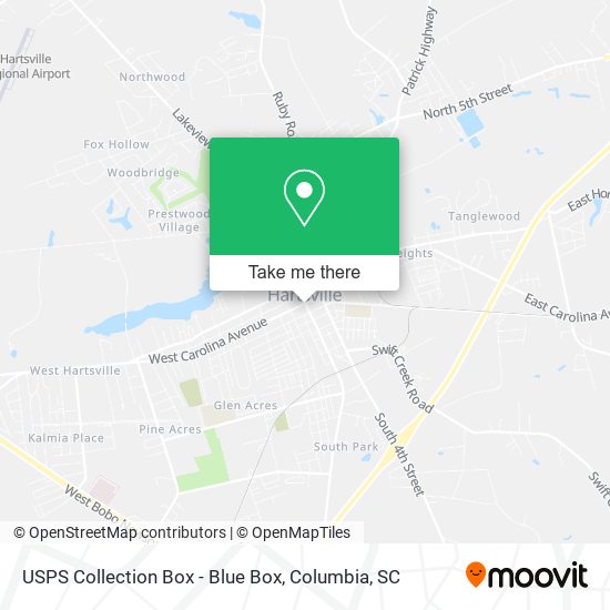 Mapa de USPS Collection Box - Blue Box