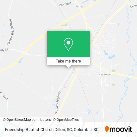 Mapa de Friendship Baptist Church Dillon, SC