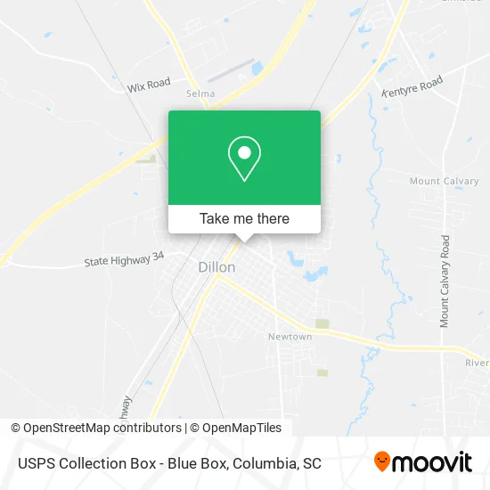 USPS Collection Box - Blue Box map