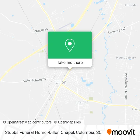 Stubbs Funeral Home -Dillon Chapel map