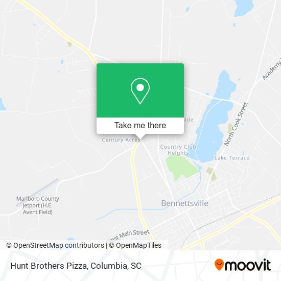 Hunt Brothers Pizza map