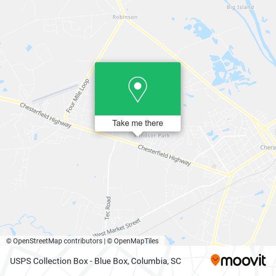 USPS Collection Box - Blue Box map