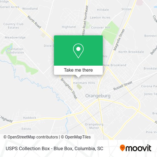 USPS Collection Box - Blue Box map