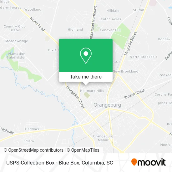 USPS Collection Box - Blue Box map
