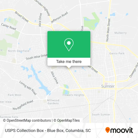 USPS Collection Box - Blue Box map
