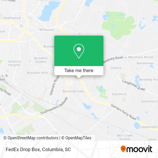 FedEx Drop Box map