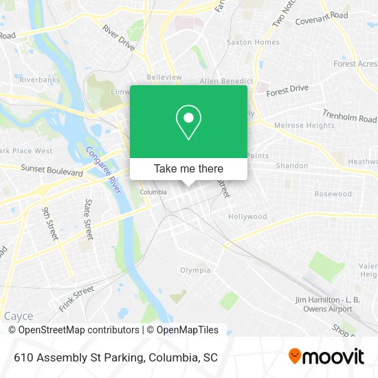 Mapa de 610 Assembly St Parking