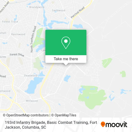 193rd Infantry Brigade, Basic Combat Training, Fort Jackson map