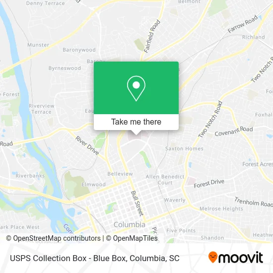 USPS Collection Box - Blue Box map