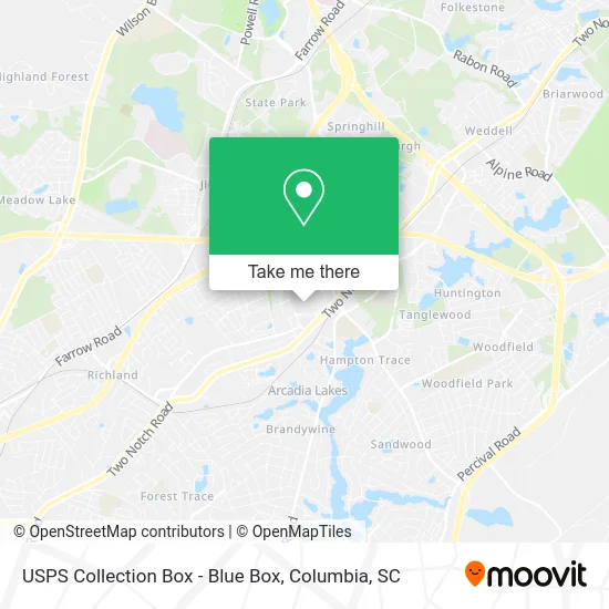 Mapa de USPS Collection Box - Blue Box