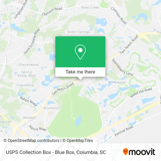 USPS Collection Box - Blue Box map