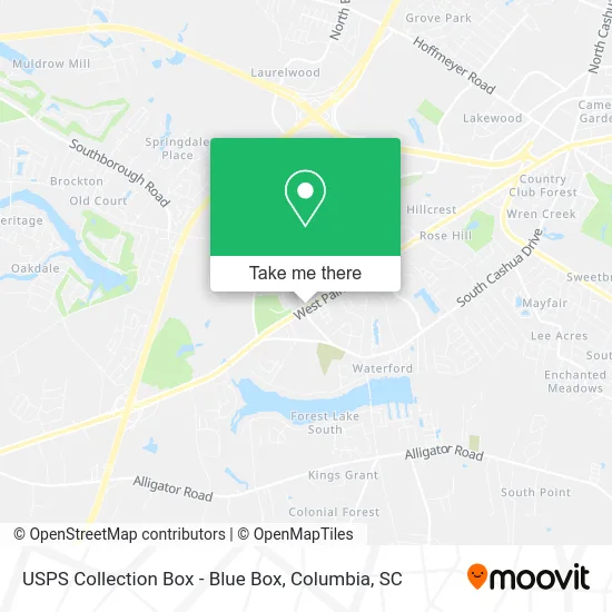 USPS Collection Box - Blue Box map