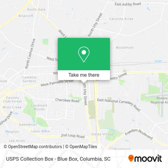 USPS Collection Box - Blue Box map