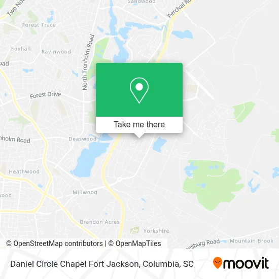 Daniel Circle Chapel Fort Jackson map