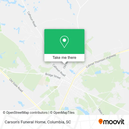 Carson's Funeral Home map
