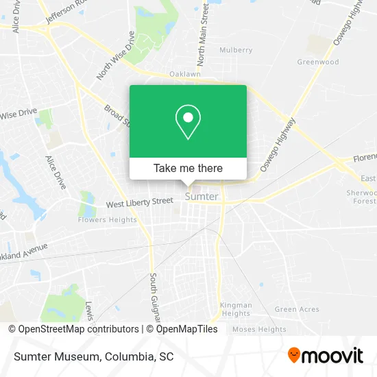Sumter Museum map