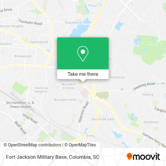 Fort Jackson Military Base map