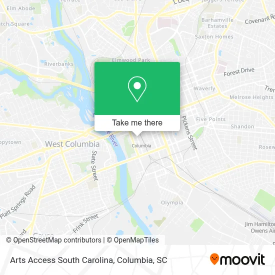 Arts Access South Carolina map